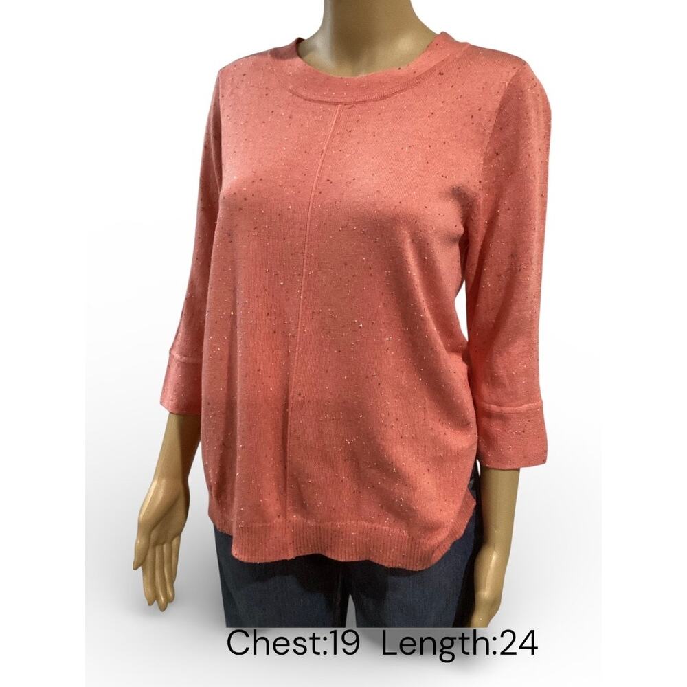 J. Jill Coral Pink Speckled Knit Top